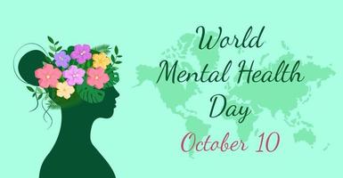Welttag der psychischen Gesundheit. 10. Oktober vektor