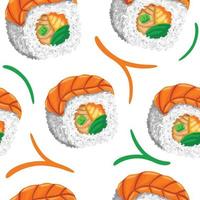 sushi sömlösa mönster i platt designstil vektor