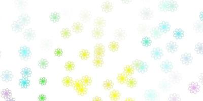 ljus flerfärgad vektor doodle mall med blommor.
