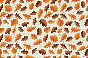 Herbst Eichenlaub. nahtloses Muster. Entlaubung. vektor
