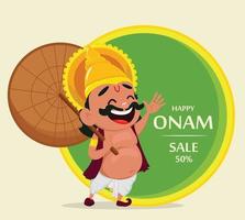 onam firande. kung mahabali vektor