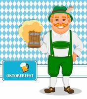 oktoberfest, ölfestival. glad man vektor