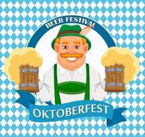 oktoberfest, ölfestival. glad man vektor