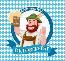 man i bayerska kläder. ölfestival oktoberfest vektor