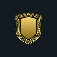 Gold Logo Element Vorlage mit elegant Kette Schild vektor