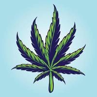 medizinisches handgezeichnetes Cannabisblatt vektor