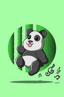 Gehender Panda-Cartoon-Illustration vektor