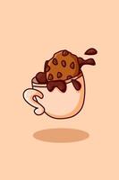 süße Schokolade trinken Symbol Cartoon Illustration vektor