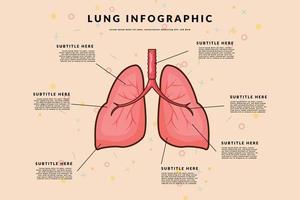 Lungenorgan-Infografik-Vektorschablonenkonzept mit einfachem Layout vektor