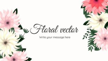 trendige abstrakte Blumenkunst-Vorlagenbanner, Poster mit Blumen vektor