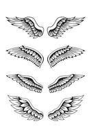illustration av vingar samling set vektor