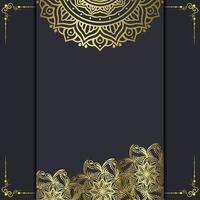 lyxig guld mandala utsmyckad bakgrund för bröllopsinbjudan vektor