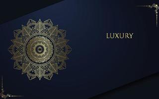 Luxus Gold Mandala verzierten Hintergrund für Hochzeitseinladung vektor