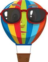 varmluftsballong seriefigur bär solglasögon vektor