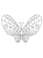 Schmetterlingslinie Malbuch isoliert Hintergrund vektor