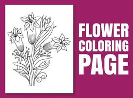blommor målarbok för vuxna och barn. blomma målarbok. vektor