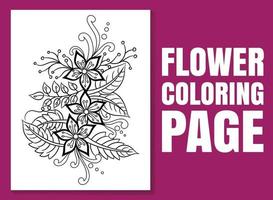 blommor målarbok för vuxna och barn. handritad illustration vektor