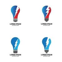 Glühbirne Energie Donner Bolzen Konzept Logo Symbol Vektor Vorlage
