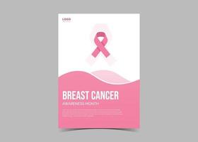 bröstcancer medvetenhet flygblad mall. oktober bröstcancer. vektor