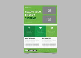 Vorlagen für Solarenergie-Flyer, Solarenergie für Ihren Platz, Solarflyer vektor