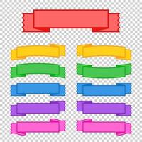 Reihe von farbigen Bandfahnen. mit Platz für Text. vektor