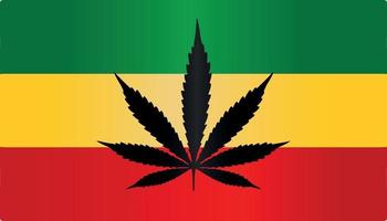 Rasta Reggae Marihuana Flaggensymbol flacher Vektor Farbverlauf