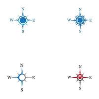 kompass ikon logotyp design isolerad på vit bakgrund vektor