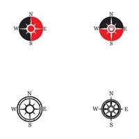 Kompass-Symbol-Logo-Design isoliert auf weißem Hintergrund vektor