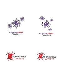 corona virus logotyp, bakterier, vektor ikon illustration