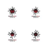 corona virus logotyp, bakterier, vektor ikon illustration
