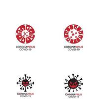 corona virus logotyp, bakterier, vektor ikon illustration