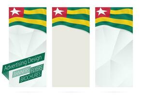 Design von Banner, Flyer, Broschüren mit Flagge von gehen. vektor