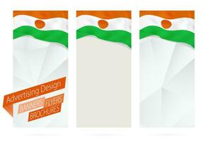 Design von Banner, Flyer, Broschüren mit Flagge von Niger. vektor