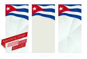 Design von Banner, Flyer, Broschüren mit Flagge von Kuba. vektor