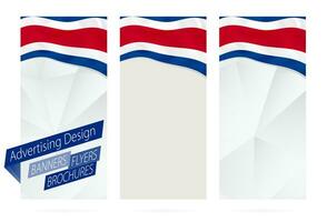 Design von Banner, Flyer, Broschüren mit Flagge von Costa rica. vektor