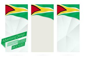 Design von Banner, Flyer, Broschüren mit Flagge von Guyana. vektor