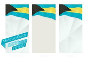 Design von Banner, Flyer, Broschüren mit Flagge von das Bahamas. vektor