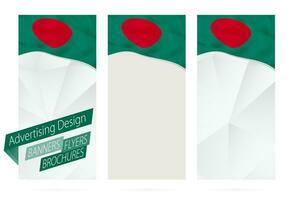 Design von Banner, Flyer, Broschüren mit Flagge von Bangladesch. vektor
