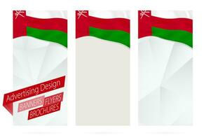 Design von Banner, Flyer, Broschüren mit Flagge von Oman. vektor