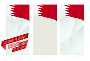 design av banderoller, flygblad, broschyrer med flagga av bahrain. vektor