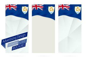 Design von Banner, Flyer, Broschüren mit Flagge von Anguilla. vektor