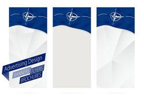 Design von Banner, Flyer, Broschüren mit Flagge von nato. vektor