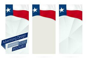 Design von Banner, Flyer, Broschüren mit Texas Zustand Flagge. vektor