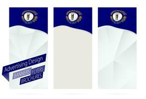 Design von Banner, Flyer, Broschüren mit Kentucky Zustand Flagge. vektor