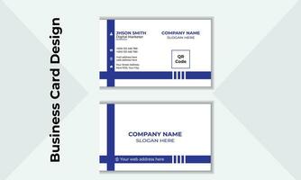företag kort design med blå och vit Ränder vektor