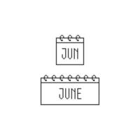 Juni Kalender Logo Symbol vektor