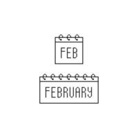 Februar Kalender Logo Symbol vektor