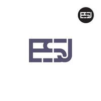 Brief esj Monogramm Logo Design vektor