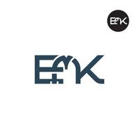 brev emk monogram logotyp design vektor