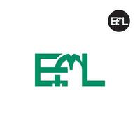 Brief eml Monogramm Logo Design vektor